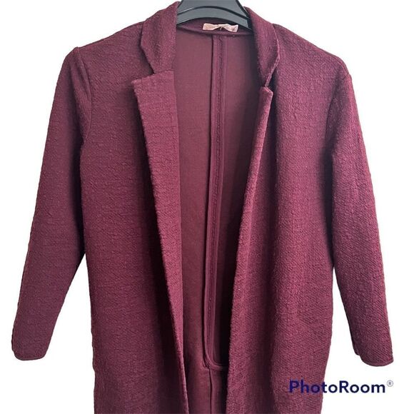 Philosophy Long Cardigan Sweater Plum Small - Picture 3 of 11